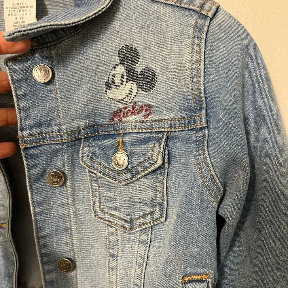 Disney Mickey Mouse‎ Denim Jacket Toddler Size 4T Blue YOUTH Disney world EUC